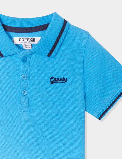 Polo manches courtes coton Creeks bleu bébé garçon