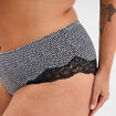 Shorty microfibre empi&egrave;cements dentelle noir femme grande taille