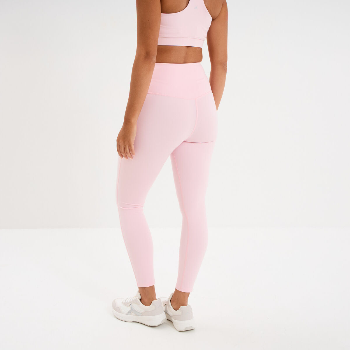 Legging de sport taille haute rose clair femme