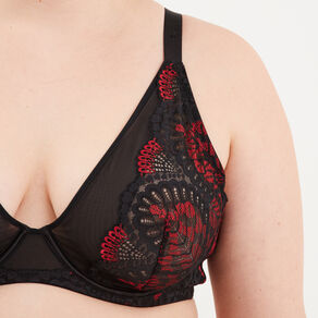 Soutien-gorge emboîtant dentelle rose framboise femme grande taille