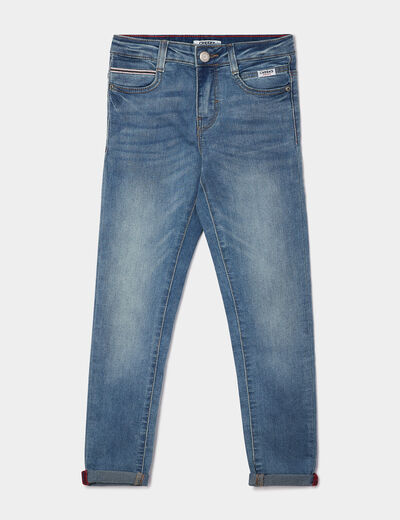 Jeans skinny taille ajustable Creeks denim double stone garçon