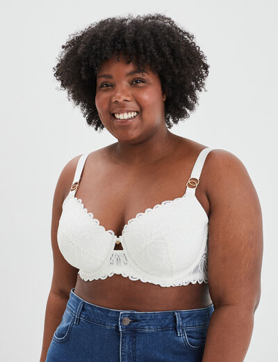 Soutien-gorge emboîtant dentelle blanc femme grande taille
