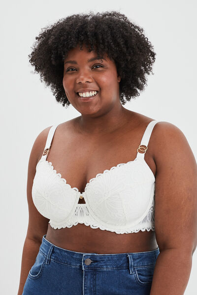 Soutien-gorge emboîtant dentelle blanc femme grande taille