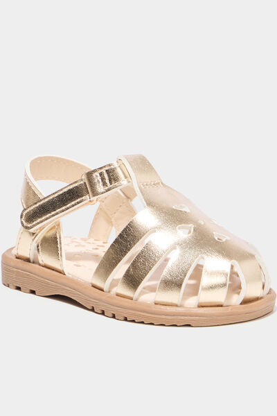 Sandales jaune or b&eacute;b&eacute; fille