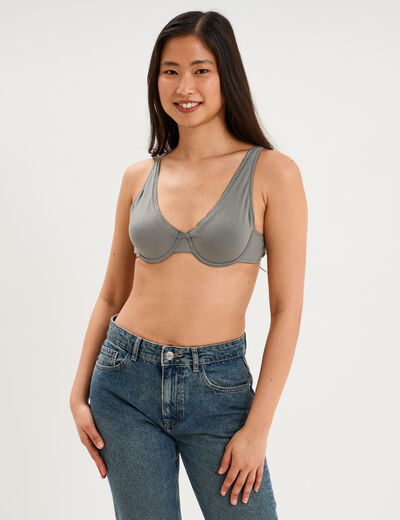 Soutien-gorge foulard coton majoritaire vert clair femme