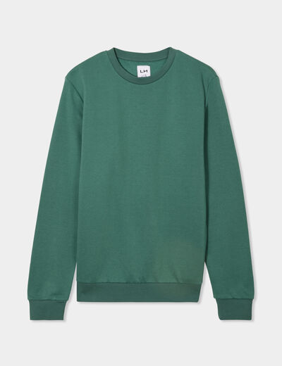 Sweat avec col rond vert menthe homme