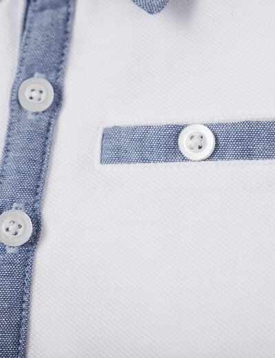 Polo manches courtes coton blanc bébé garçon