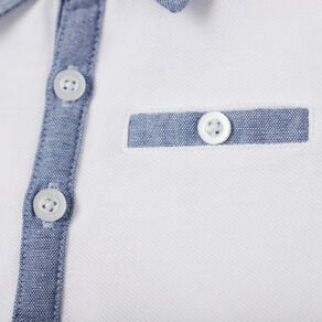 polo manches courtes coton blanc bebeg Polo manches courtes coton blanc bébé garçon