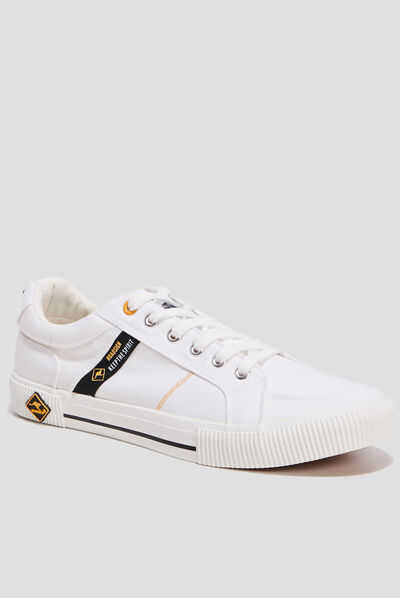 Tennis à lacets blanc homme