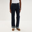 Jean droit bord revers 7/8&egrave;me denim brut femme