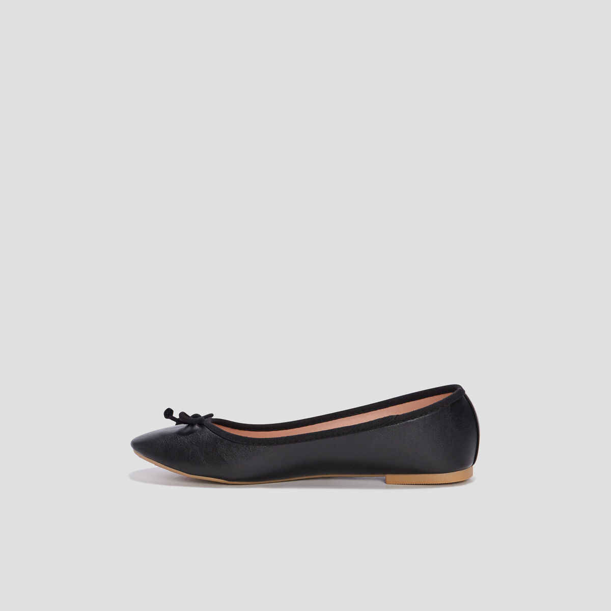 Ballerines plates avec noeuds noir femme