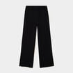Pantalon large en maille cropped noir femme