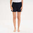 Bas de pyjama short détails dentelle bleu foncé femme