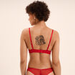 Soutien-gorge maxi push-up dentelle rouge femme