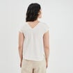 Blouse manches courtes avec dentelle blanc femme