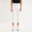 Pantalon capri slim twill 5 poches blanc femme