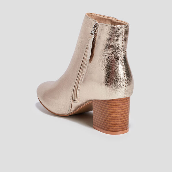 Bottines à talons métallisées jaune or femme