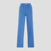 Pantalon wide leg taille haute bleu electrique femme
