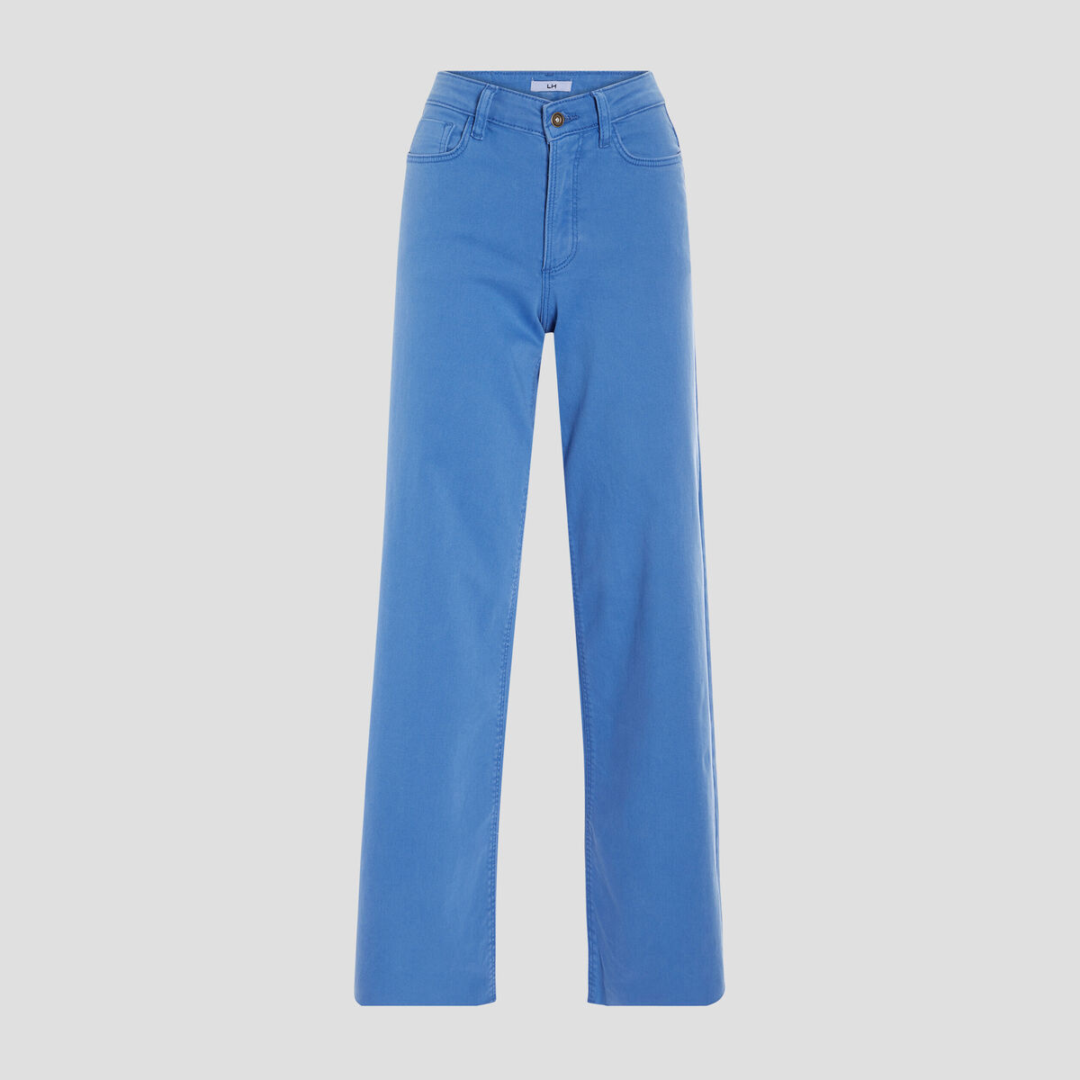 Pantalon wide leg taille haute bleu electrique femme
