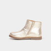 Bottines métallisées en cuir à franges jaune or fille