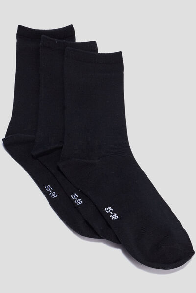 Lot 3 paires chaussettes noir femme