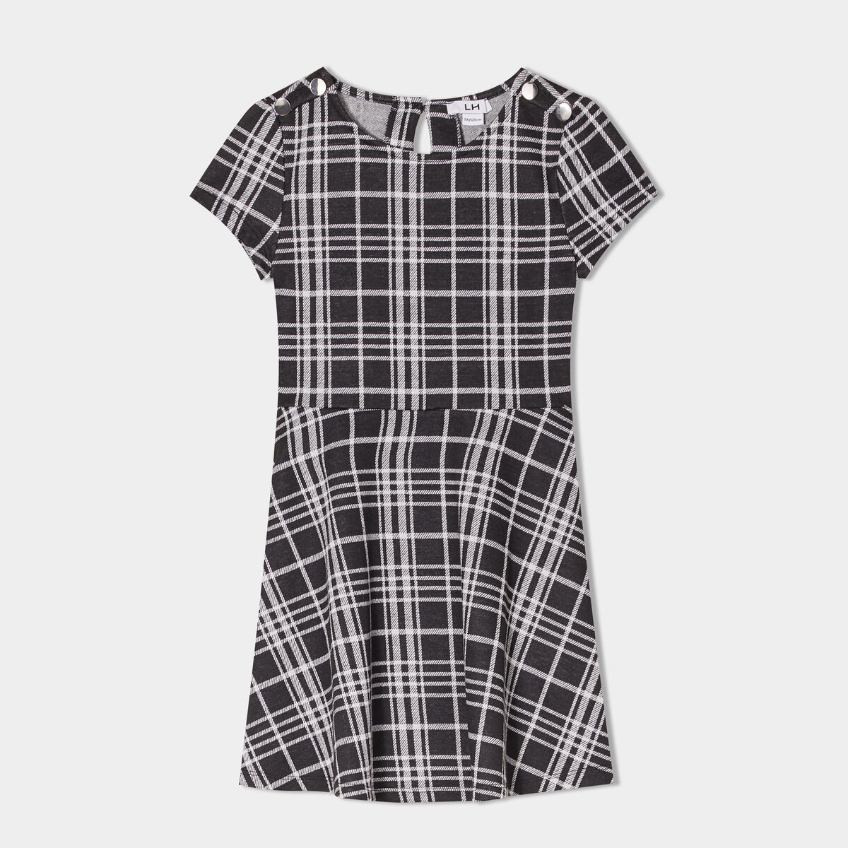 Robe patineuse manches courtes noir fille