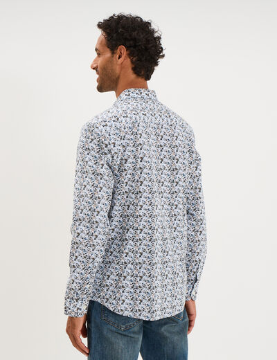 Chemise ajust&eacute;e manches longues multicolore homme