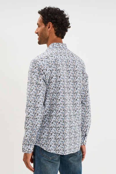 Chemise ajust&eacute;e manches longues multicolore homme