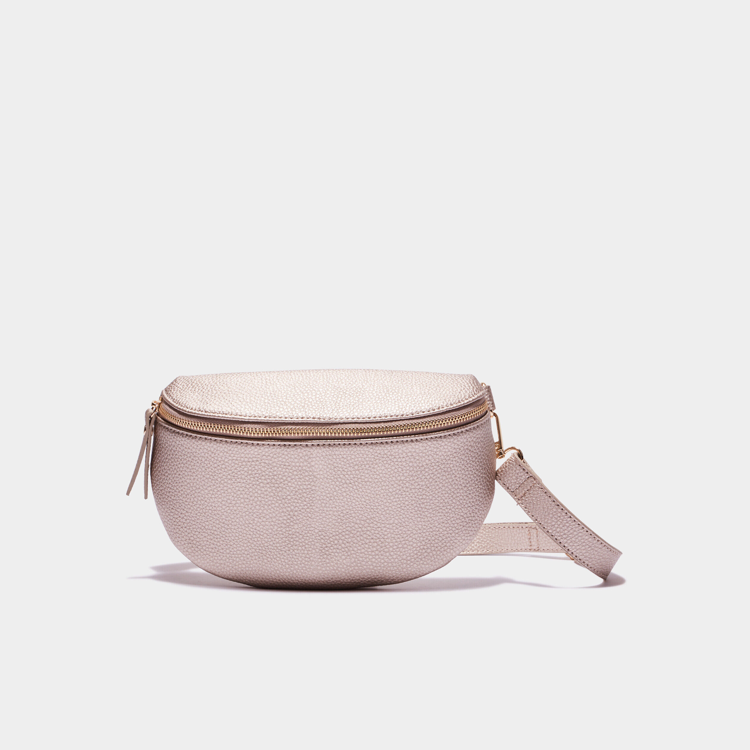 Sac banane arrondi couleur or femme LH