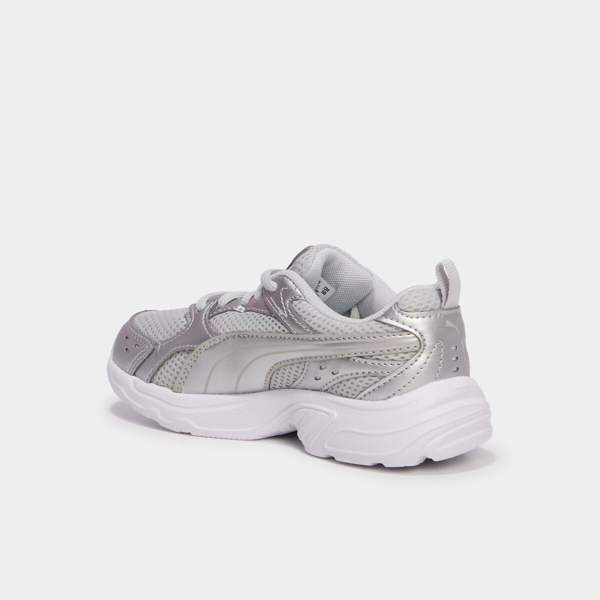 Baskets running &agrave; lacets Puma Milenio gris argent fille