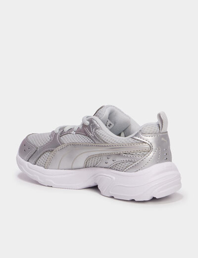 Baskets running &agrave; lacets Puma Milenio gris argent fille