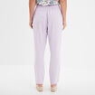 Pantalon droit 7/8ème lin mélangé violet clair femme