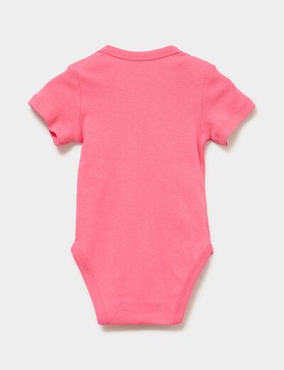 Lot 3 bodies US coton manches courtes rose clair b&eacute;b&eacute;