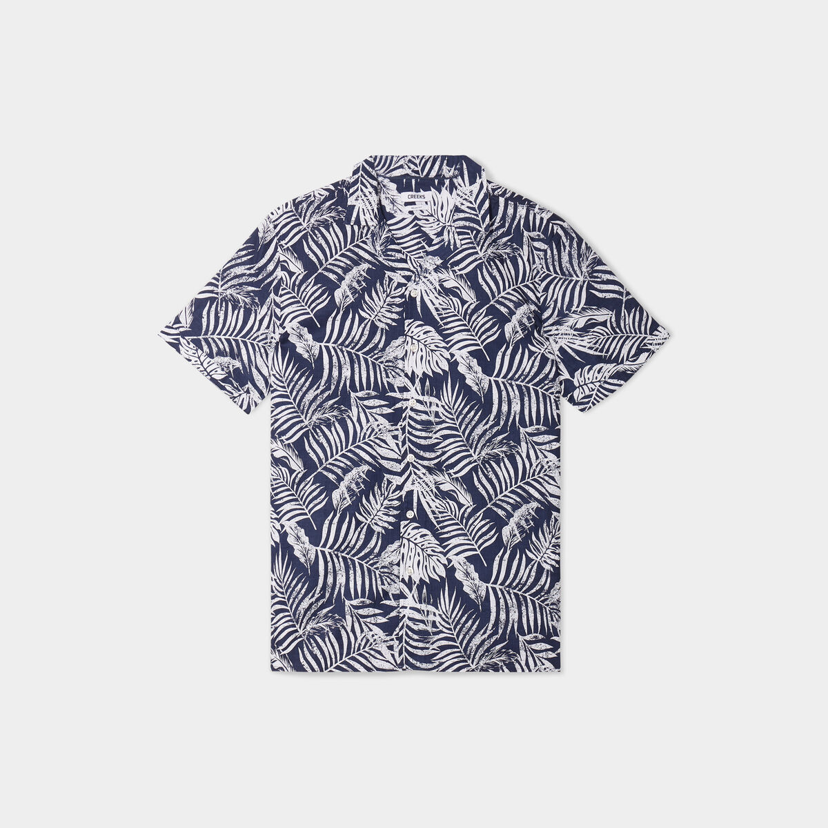 Chemise en coton manches courtes bleu homme