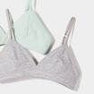 Lot de 2 soutiens-gorge triangle coton bleu clair fille
