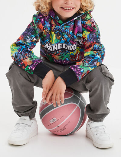 Sweat à capuche hoodie Minecraft multicolore garçon