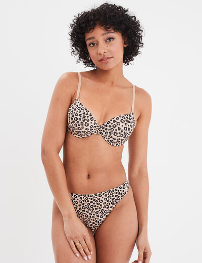 Soutien-gorge corbeille padd&eacute; microfibre ivoire femme
