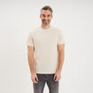 T-shirt textur&eacute; droit col rond coton ecru homme