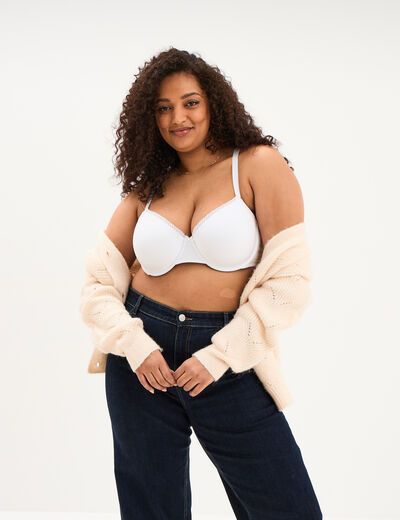 Soutien-gorge corbeille embo&icirc;tant blanc femme grande taille