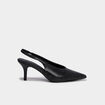 Escarpins slingback &agrave; talons aiguilles noir femme