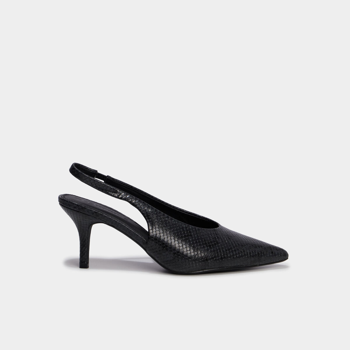 Escarpins slingback &agrave; talons aiguilles noir femme