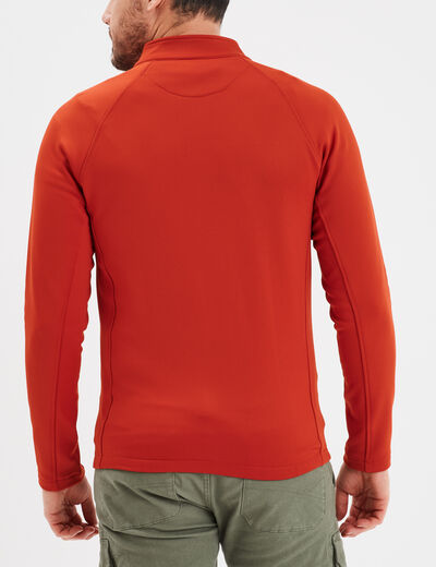 Gilet zippé col montant Trappeur orange foncé homme