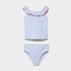 Maillot de bain 2 pi&egrave;ces volants bleu clair b&eacute;b&eacute; fille