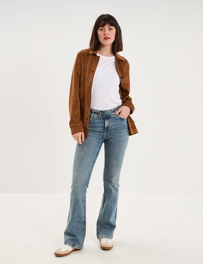 Jean flare taille basse denim dirty femme
