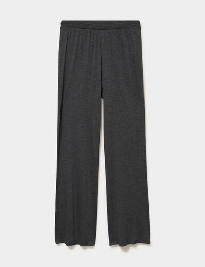 Pantalon fluide taille &eacute;lastiqu&eacute;e gris fonc&eacute; femme