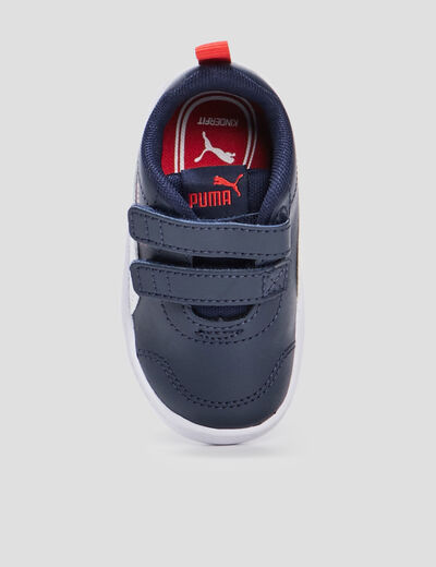 Tennis à scratchs Puma Courtflex bleu marine bébé garçon