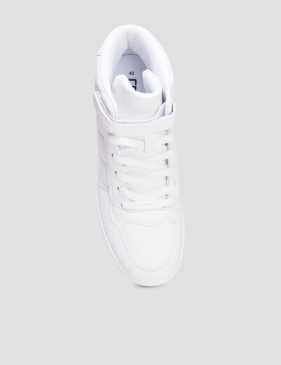 Baskets montantes à scratchs blanc homme