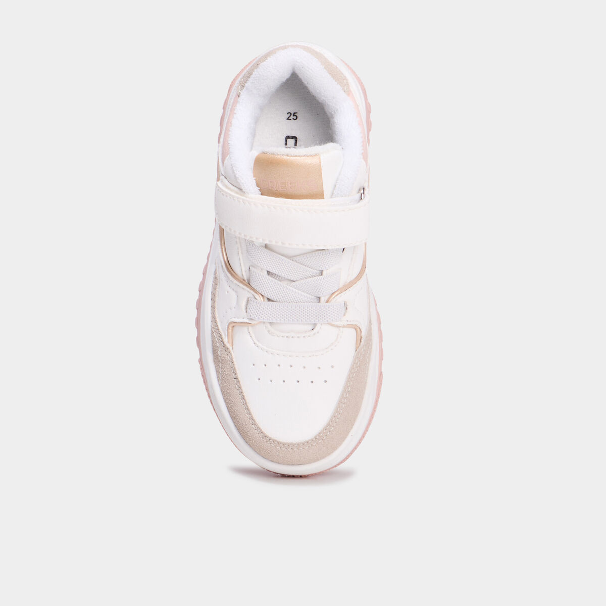 Tennis basses à scratchs blanc fille
