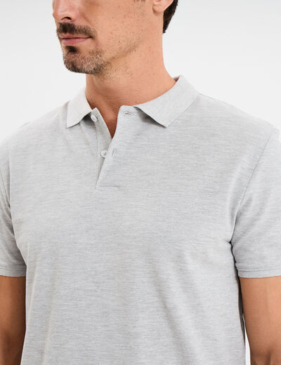 Polo en coton manches courtes gris homme