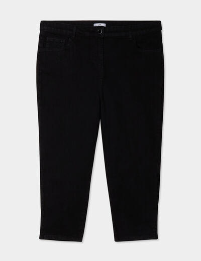 Pantalon corsaire skinny taille haute noir femme grande taille